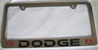 Dodge Solid Brass License Plate Frame