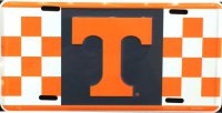 Tennessee Vols Checkered Metal License Plate