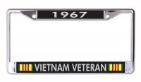 1967 Vietnam Veteran Chrome License Plate Frame