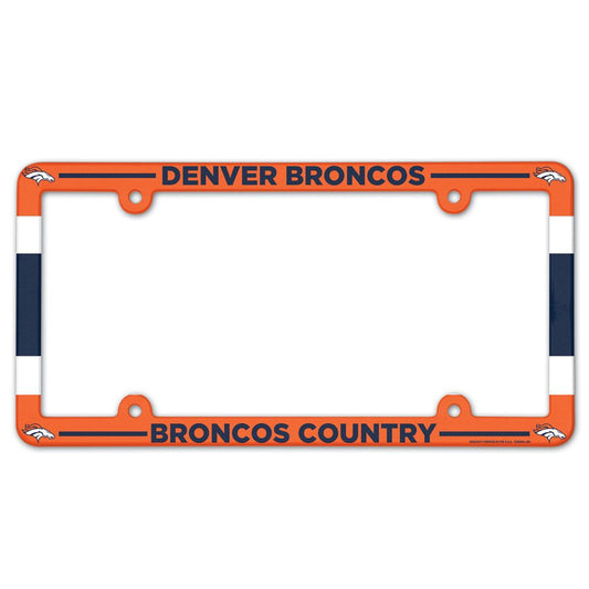 Denver Broncos Full Color Plastic License Plate Frame