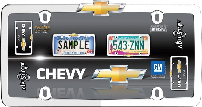 Chevrolet Adjustable Chrome License Plate Frame – Auto License Plates ...