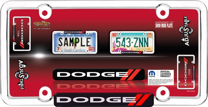 Dodge Chrome Adjustable License Plate Frame