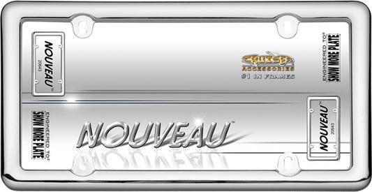 Nouveau Chrome Plastic 4 hole License Plate Frame