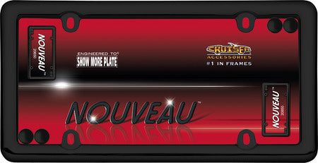 Nouveau Black Metal License Plate Frame