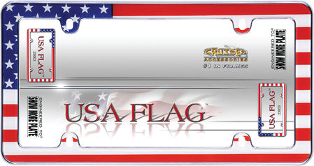 USA Flag Plastic License Plate  Frame