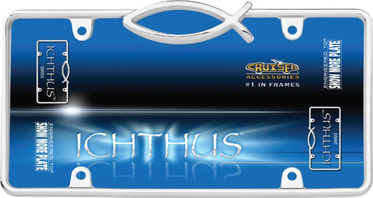 Ichthus Jesus Fish Chrome License Plate Frame