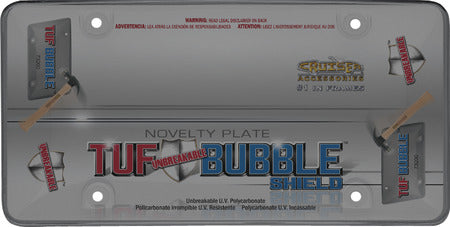 Tuf - Unbreakable - Smoke Acrylic Bubble License Plate Shield