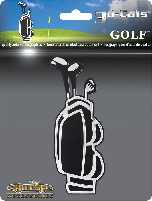 Golf Club Bag Chrome Auto Emblem