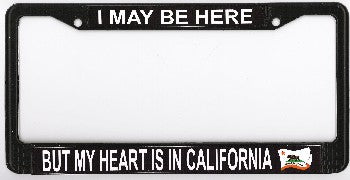 My Heart Is In California Photo License Plate Frame