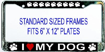 I Heart My Dog Photo License Plate Frame