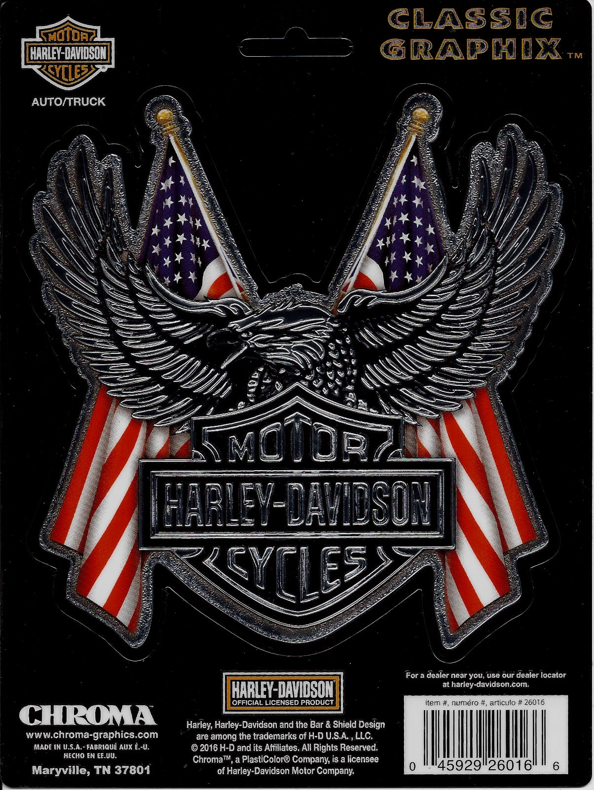 Harley-Davidson Logo With American Flag Decal