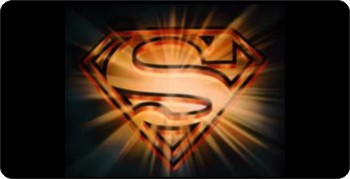 Gold Superman High Gloss Aluminum License Plate