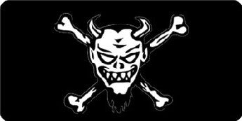 Devil Plate Centered Devil Skull On Black Photo License Plate – Auto License Plates ...