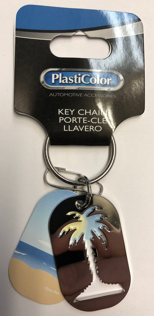 Palm Tree Pass Through Dog Tag Key Chain