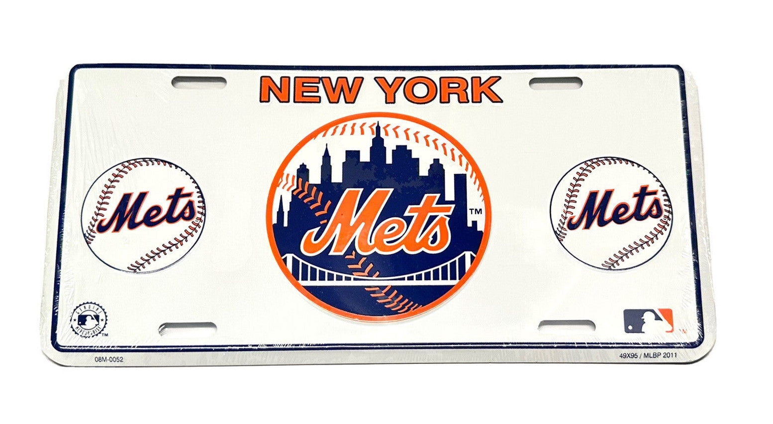 New York Mets White License Plate