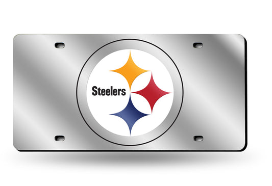 Pittsburgh Steelers Silver Laser License Plate