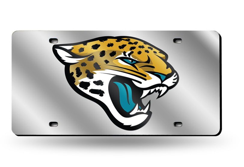 Jacksonville Jaguars Silver Laser License Plate