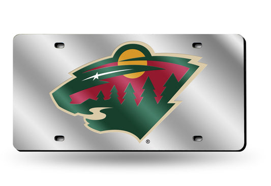 Minnesota Wild Silver Laser License Plate