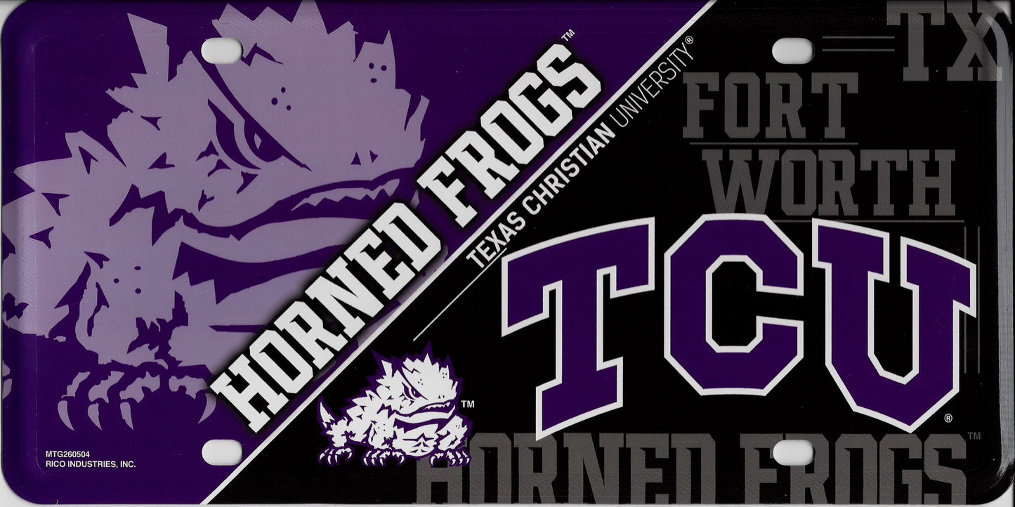 TCU Texas Christian University Horned Frogs Metal License Plate