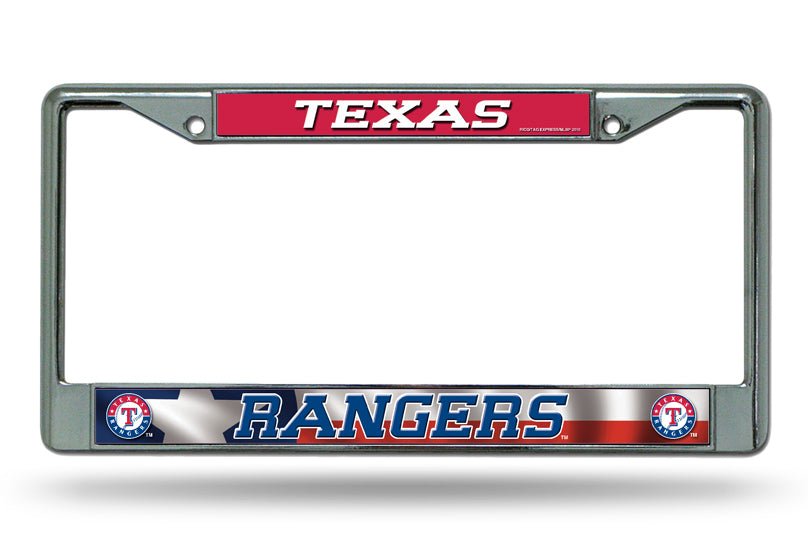 Texas Rangers Chrome License Plate Frame