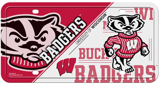 Wisconsin Badgers Metal License Plate