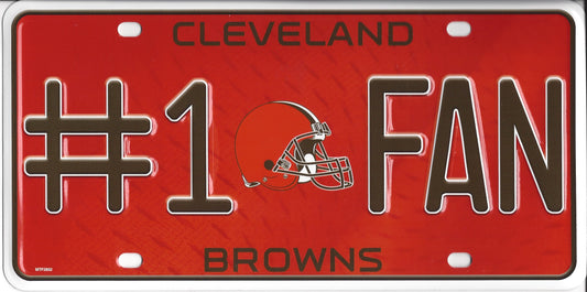 Cleveland Browns #1 Fan Metal License Plate