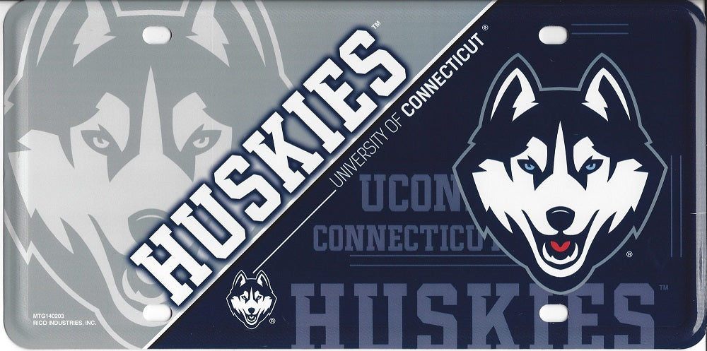 University Of Connecticut Huskies Metal License Plate