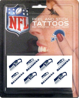 Seattle Seahawks 8-PC Peel and Stick Tattoo Set