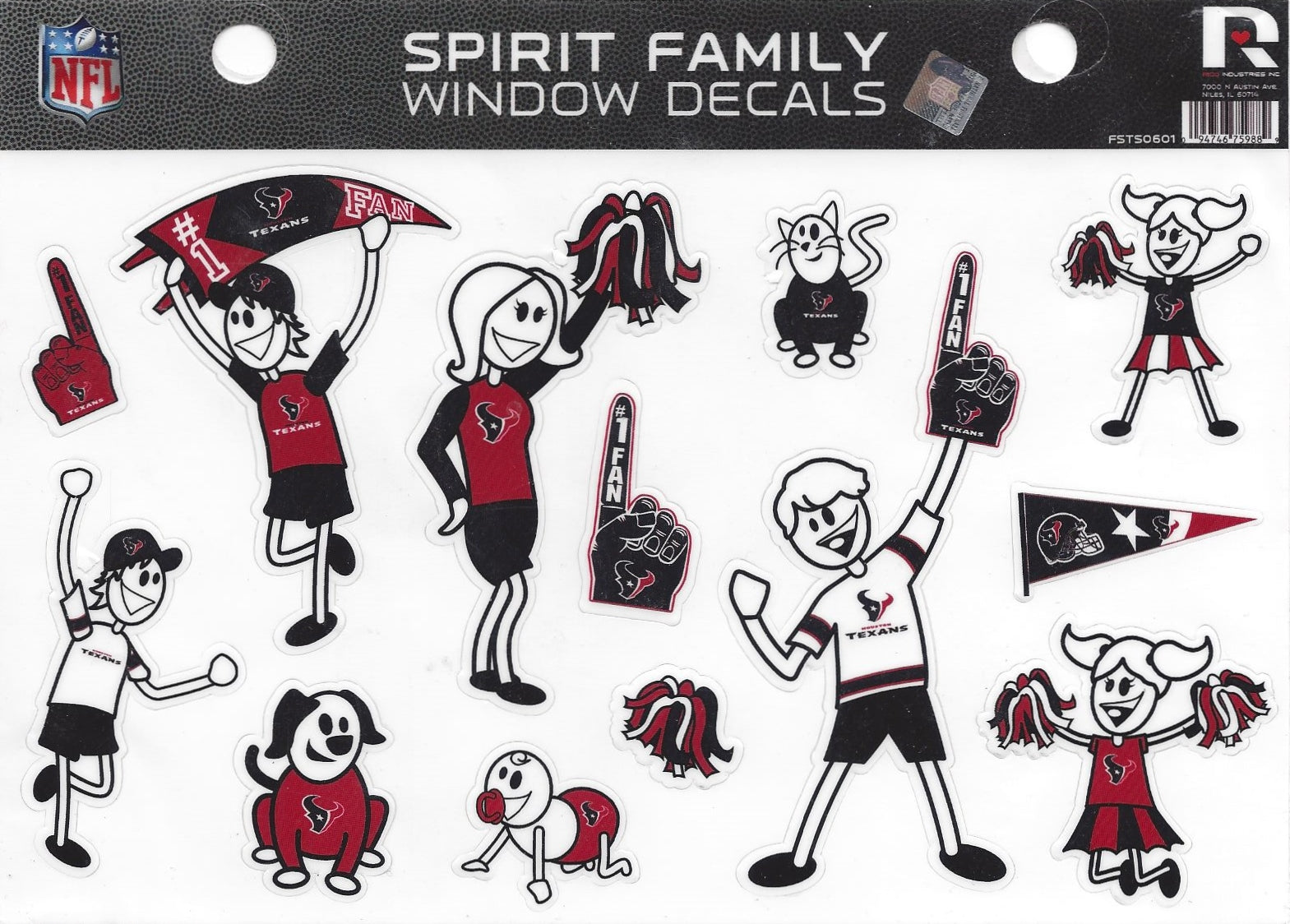 Houston Texans Family Spirit Decal Set