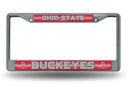 Ohio State Buckeyes Glitter Chrome License Plate Frame