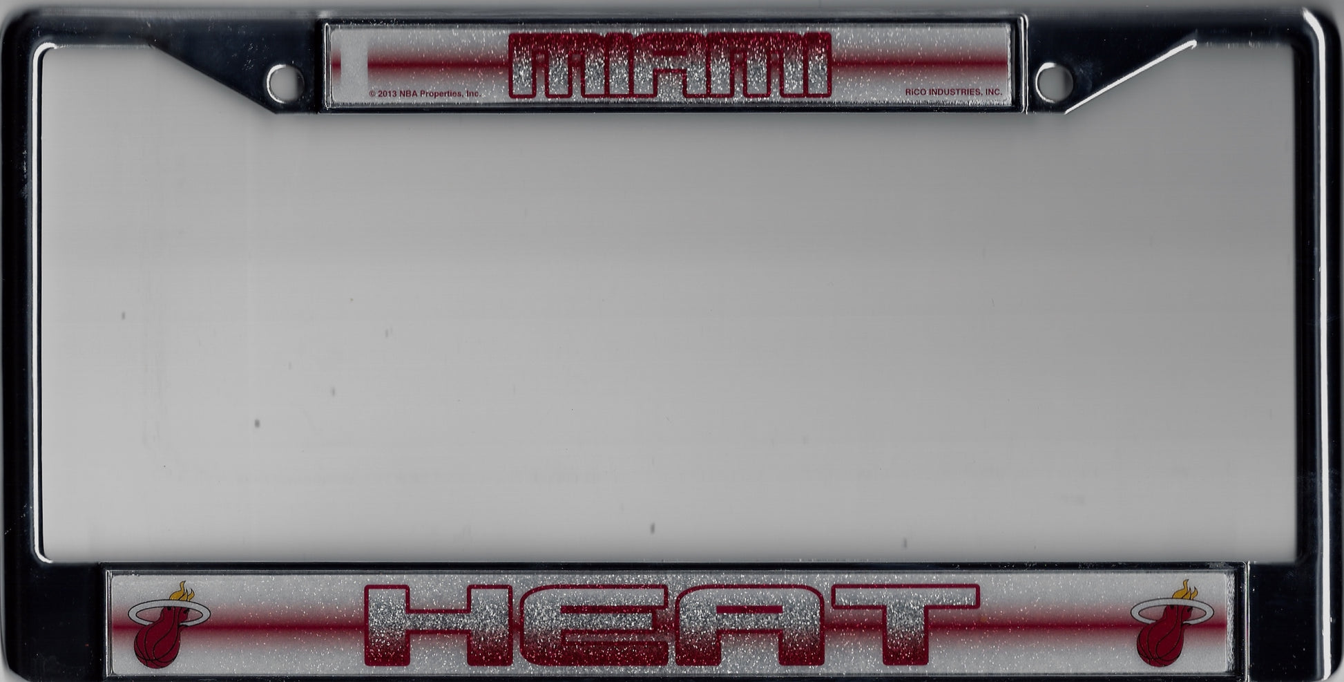 Miami Heat Glitter Chrome License Plate Frame