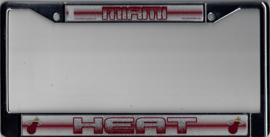 Miami Heat Glitter Chrome License Plate Frame