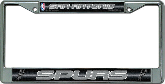 San Antonio Spurs Glitter Chrome License Plate Frame