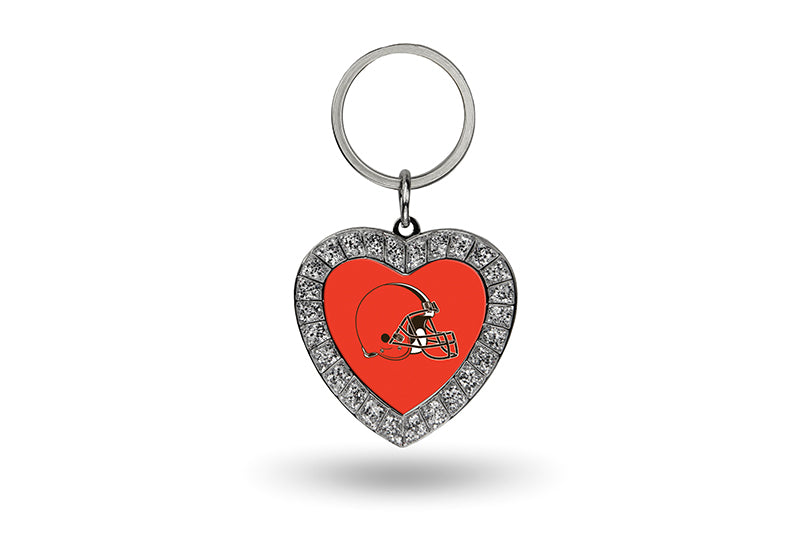 Cleveland Browns Bling Rhinestone Heart Keychain