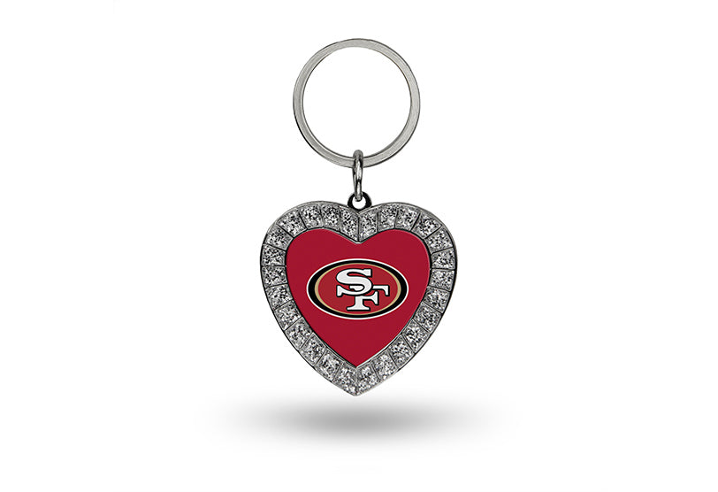 San Francisco 49ers Bling Rhinestone Heart Keychain