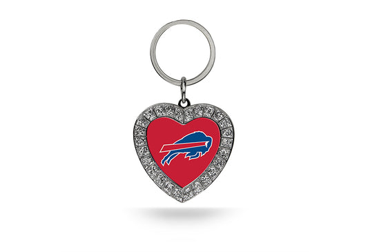 Buffalo Bills Bling Rhinestone Heart Keychain