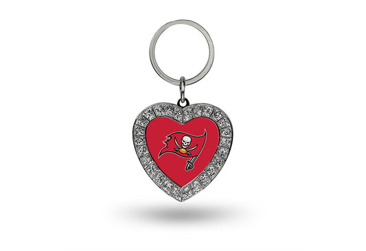 Tampa Bay Buccaneers Bling Rhinestone Heart Key Chain