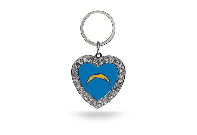 Los Angeles Chargers Bling Rhinestone Heart Key Chain