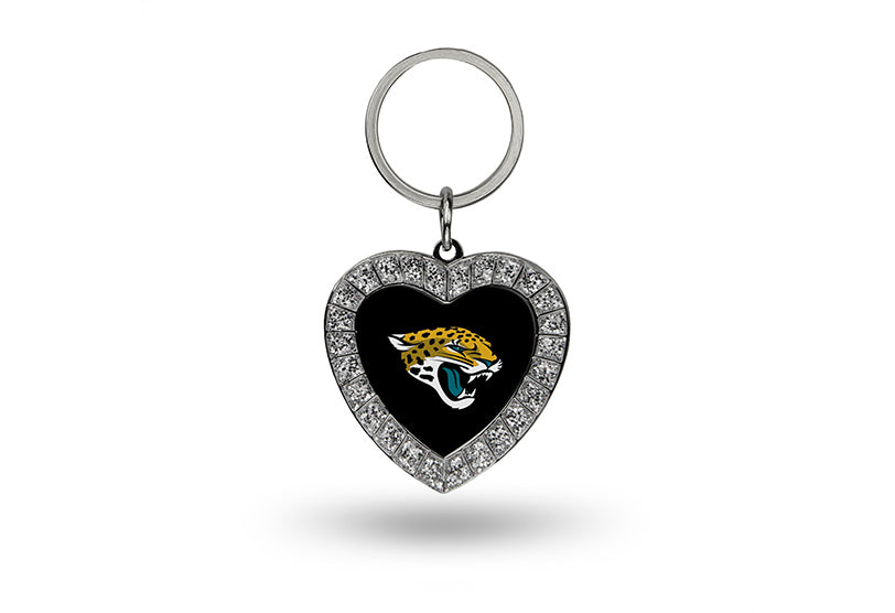 Jacksonville Jaguars Bling Rhinestone Heart Keychain