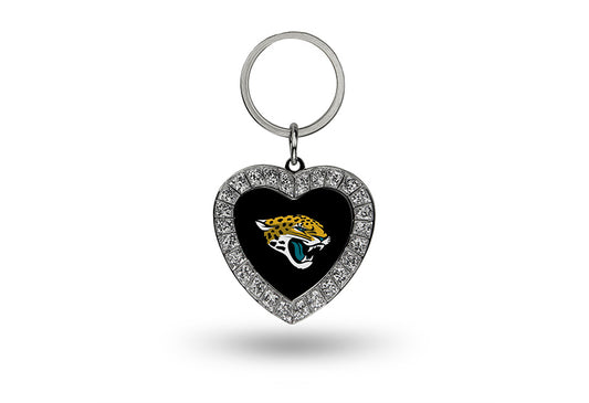 Jacksonville Jaguars Bling Rhinestone Heart Keychain