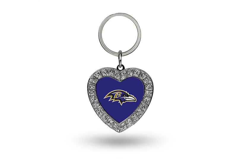 Baltimore Ravens Bling Rhinestone Heart Keychain