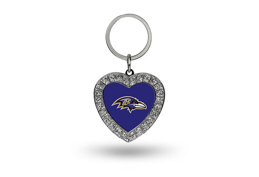 Baltimore Ravens Bling Rhinestone Heart Keychain