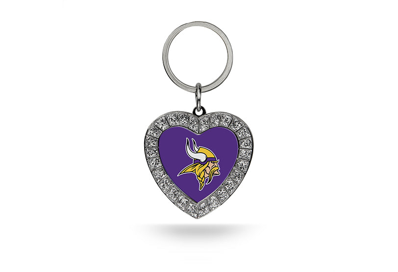 Minnesota Vikings Bling Rhinestone Heart Keychain