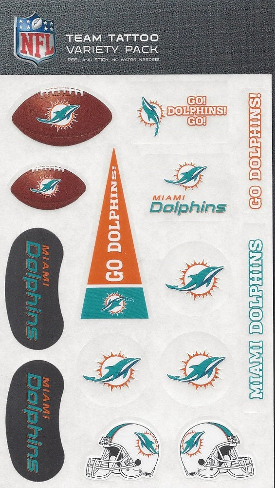 Miami Dolphins Variety Pack Tattoo Set