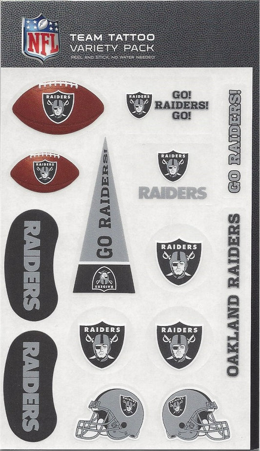 Oakland Raiders Variety Pack Tattoo Set