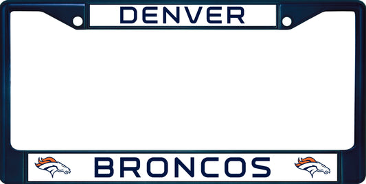 Denver Broncos Anodized Blue License Plate Frame