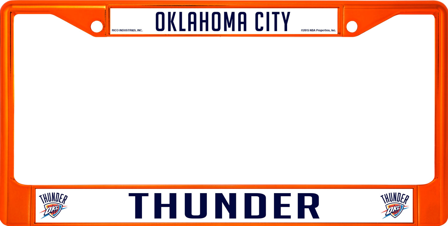 Oklahoma City Thunder Anodized Orange License Plate Frame