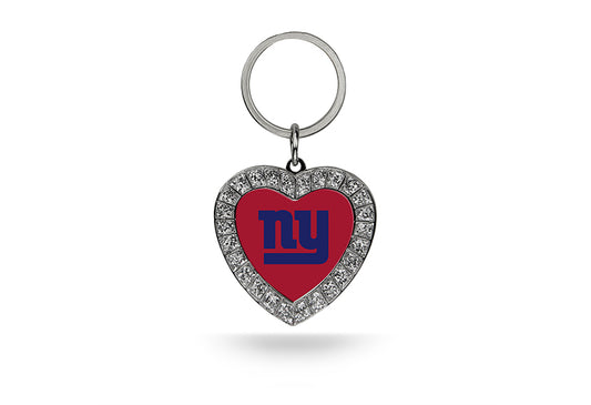 New York Giants Bling Rhinestone Heart Keychain