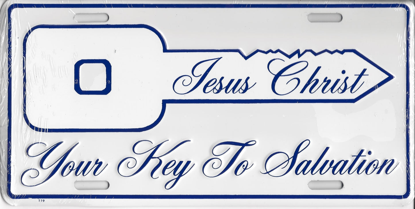 Jesus Christ Your Key To Salvation Metal License Plate