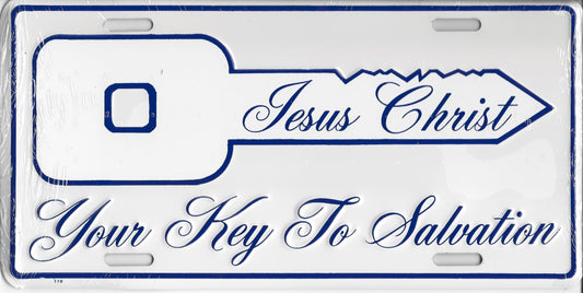 Jesus Christ Your Key To Salvation Metal License Plate